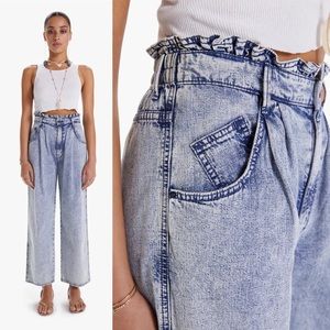 NWT Mother Ruffle Greaser High Rise Ankle Jeans in Threading the Needle 31
